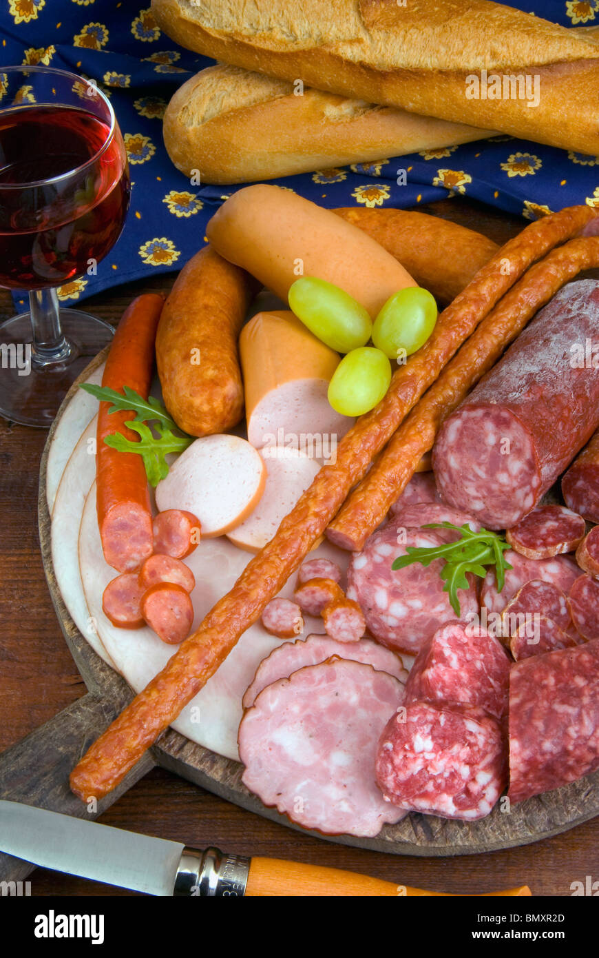 Selection of french meat and sausages Stock Photo Alamy