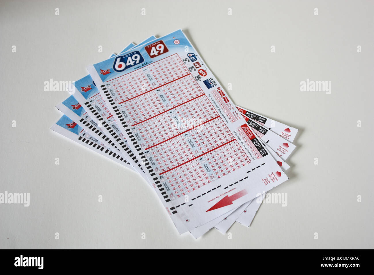 stack blank lottery game ticket entertainment 649 Stock Photo Alamy