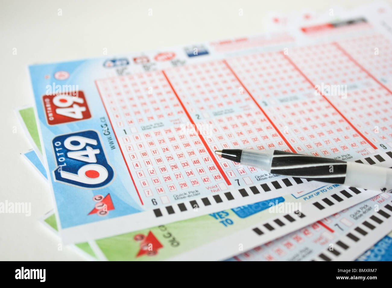 stack lottery game ticket entertainment gamble pen Stock Photo Alamy