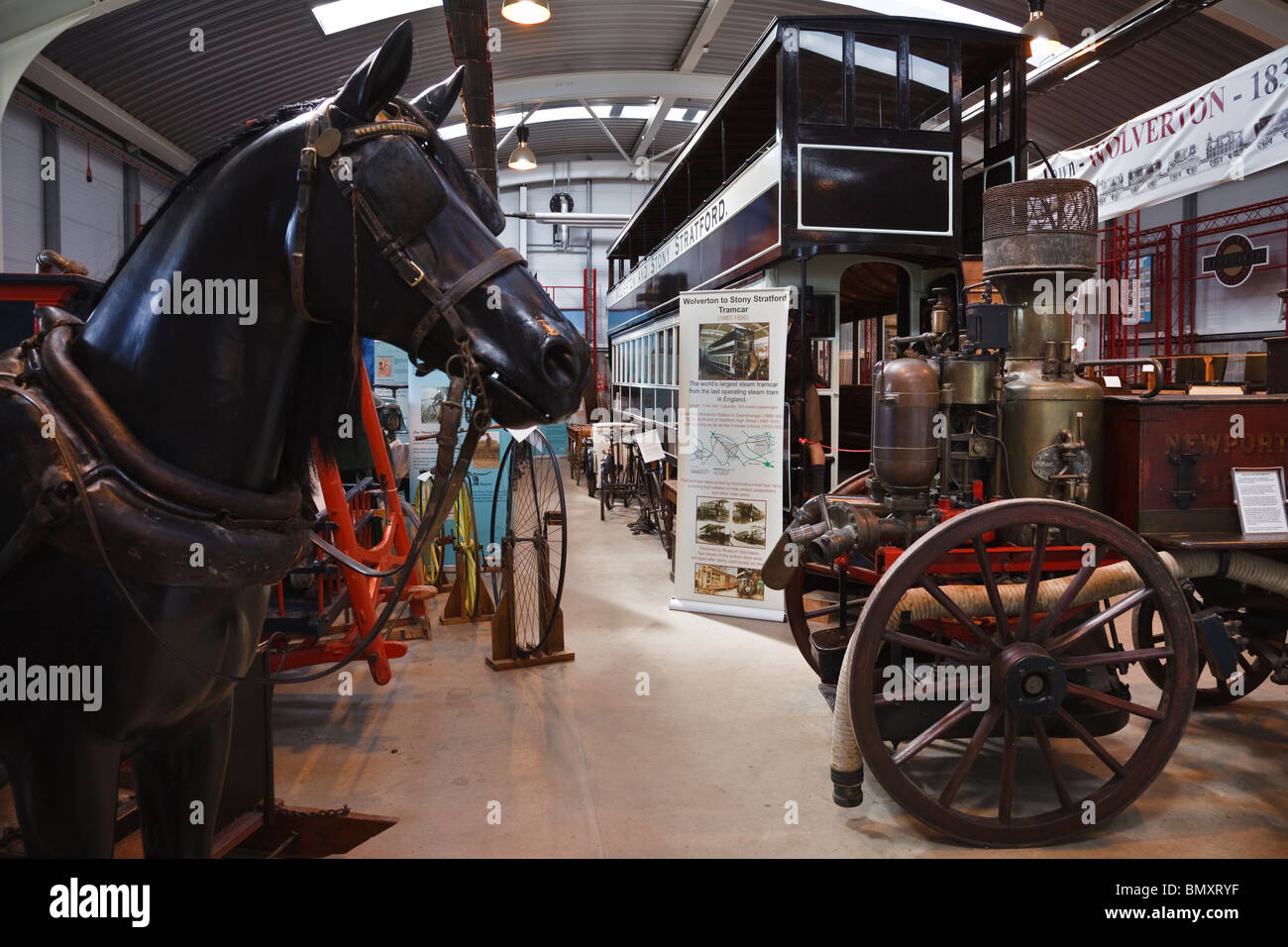 The Hall of Transport, Milton Keynes Museum, Buckinghamshire. Stock Photo