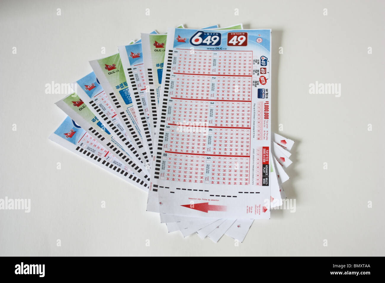 stack lottery game ticket entertainment gamble Stock Photo