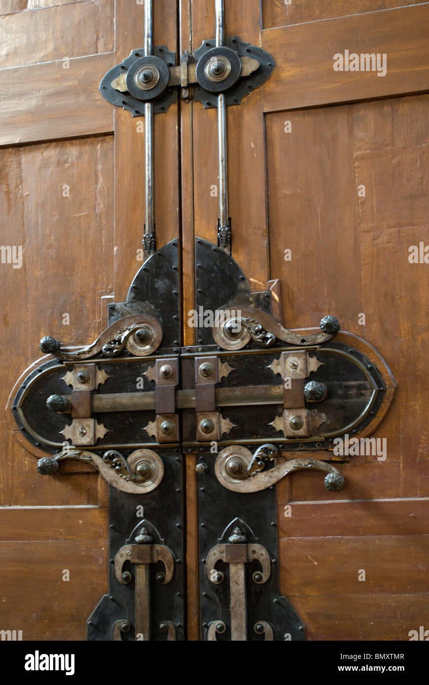 Duomo Florence interior detail: door lock - cross Stock Photo