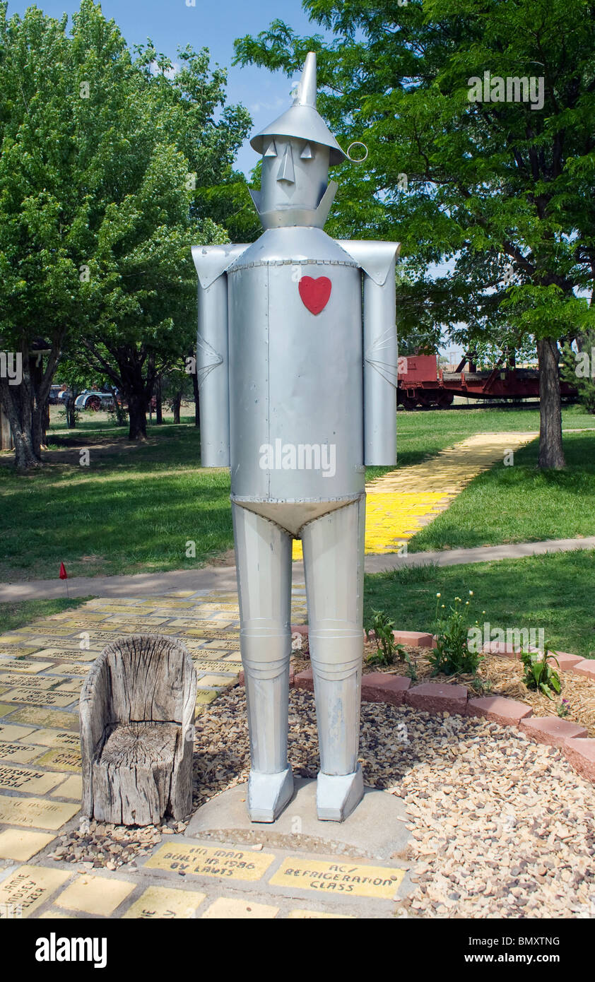 Tin Man from the Wizard of OZ in Liberal Kansas Stock Photo
