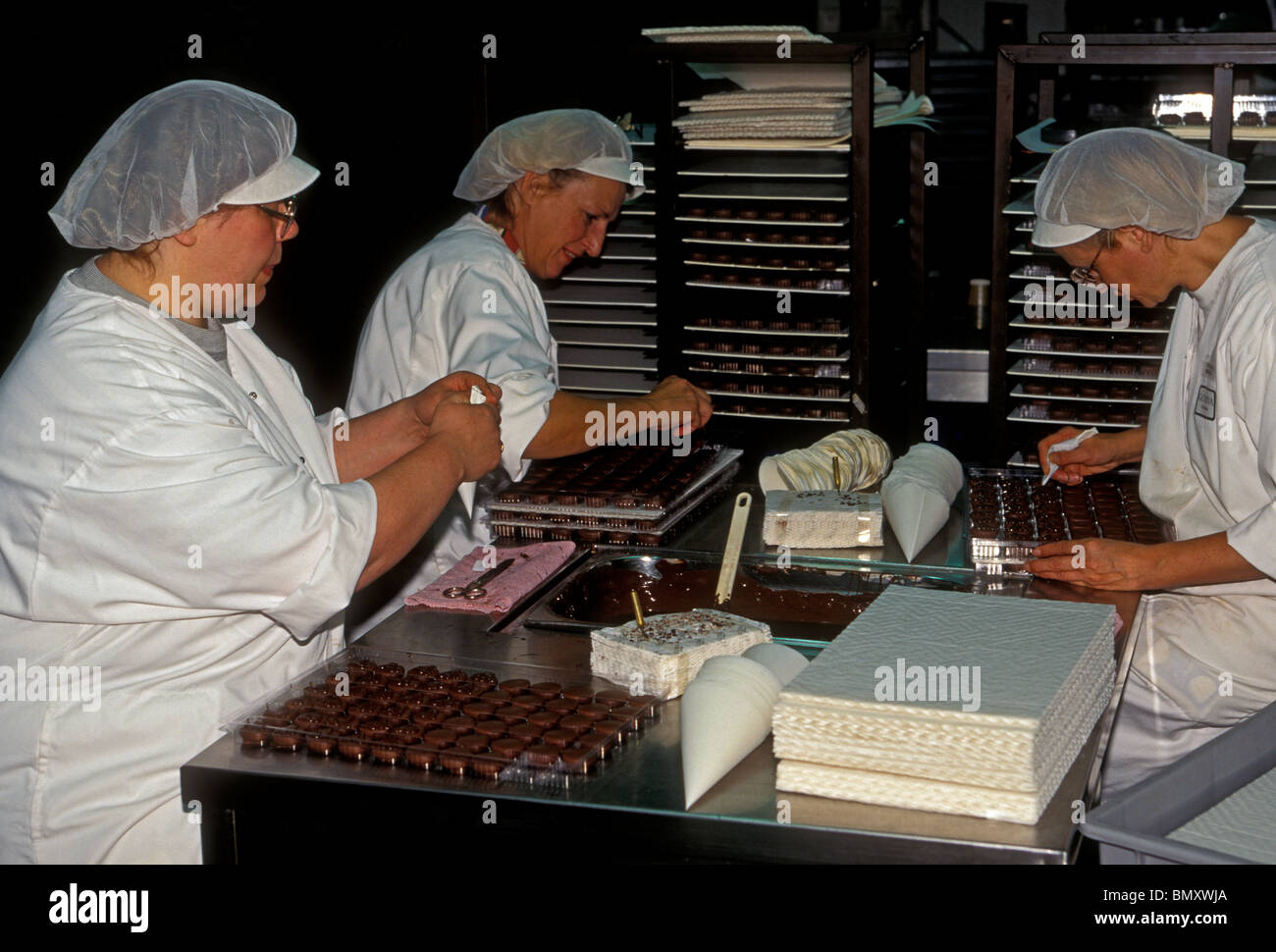 Belgian people adult women female employees at work worker working at