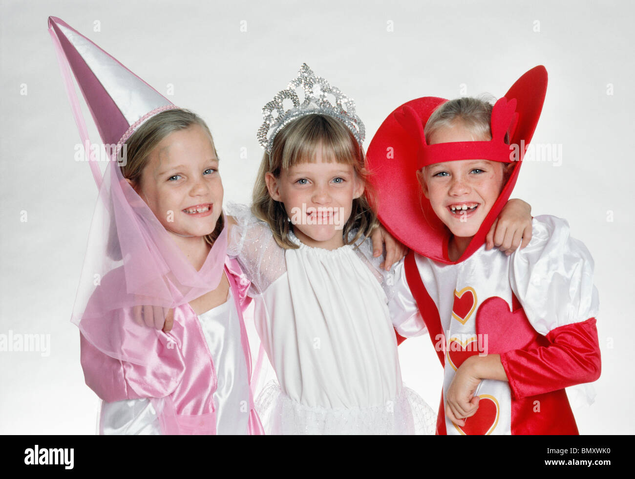 Identical Girl Triplets in Halloween Costumes Stock Photo Alamy