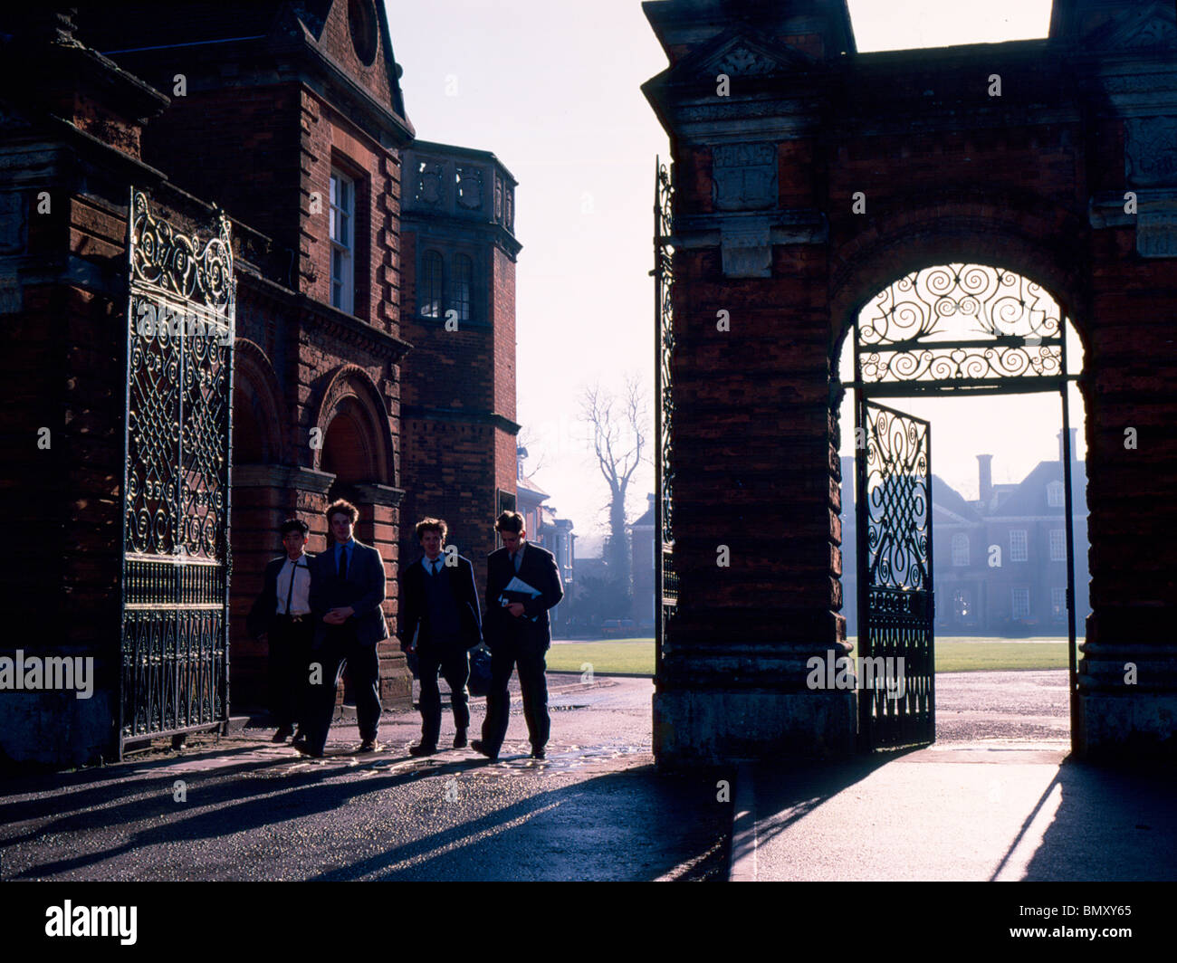 Marlborough College main gates, 1980's. Stock Photo