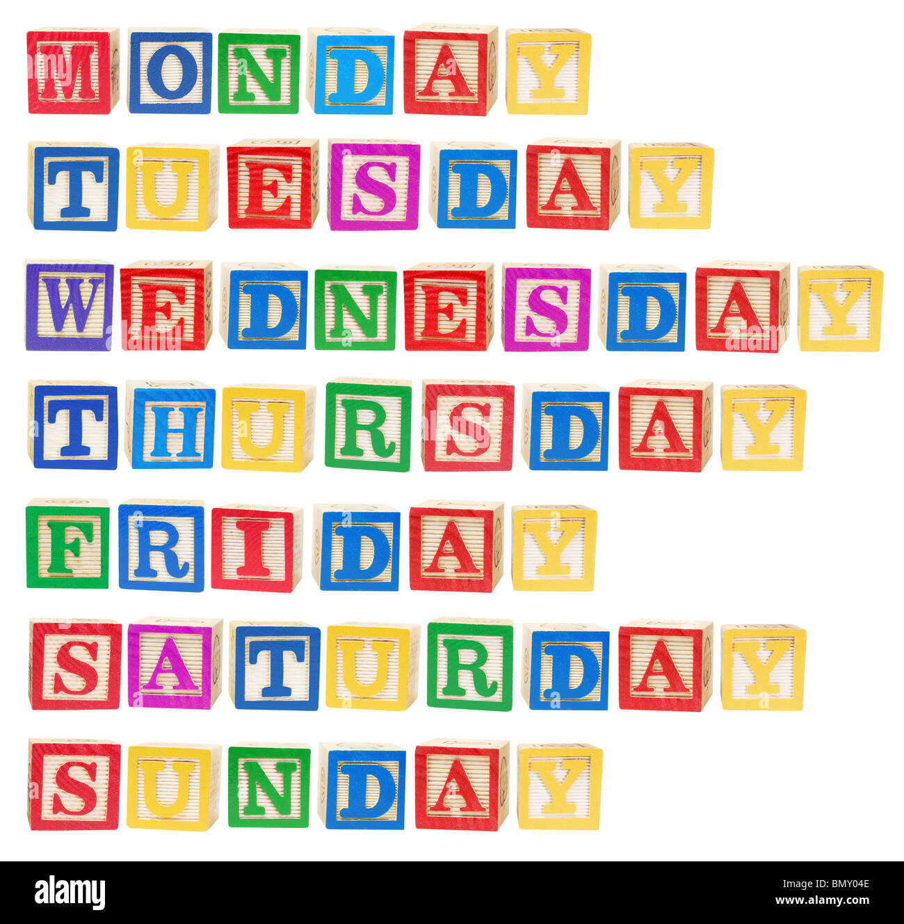 Monday Tuesday Wednesday Thursday Friday Saturday Stock Photo 252283480, Shutterstock