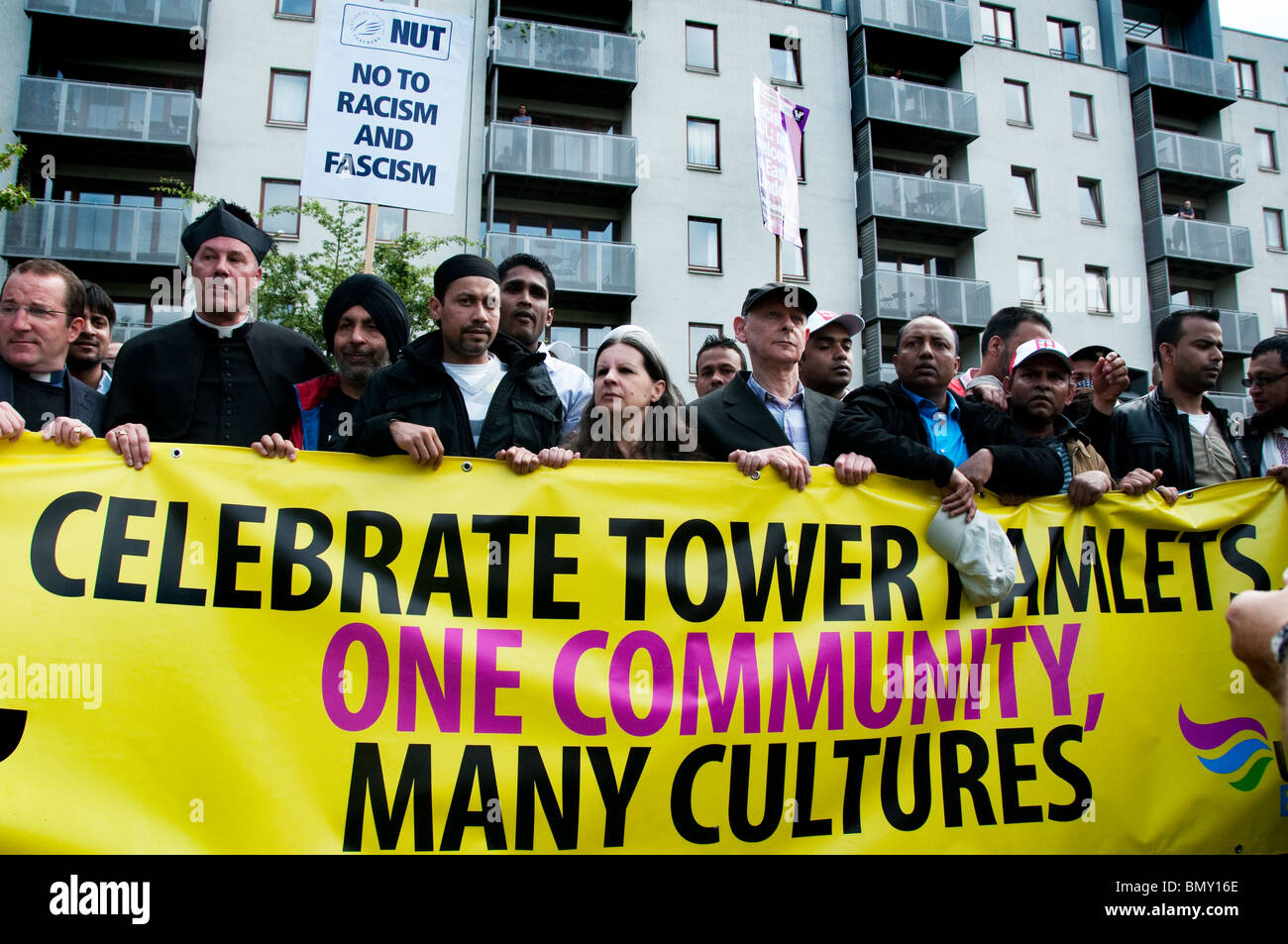 East End London march and protest against racism and fascism. Stock Photo