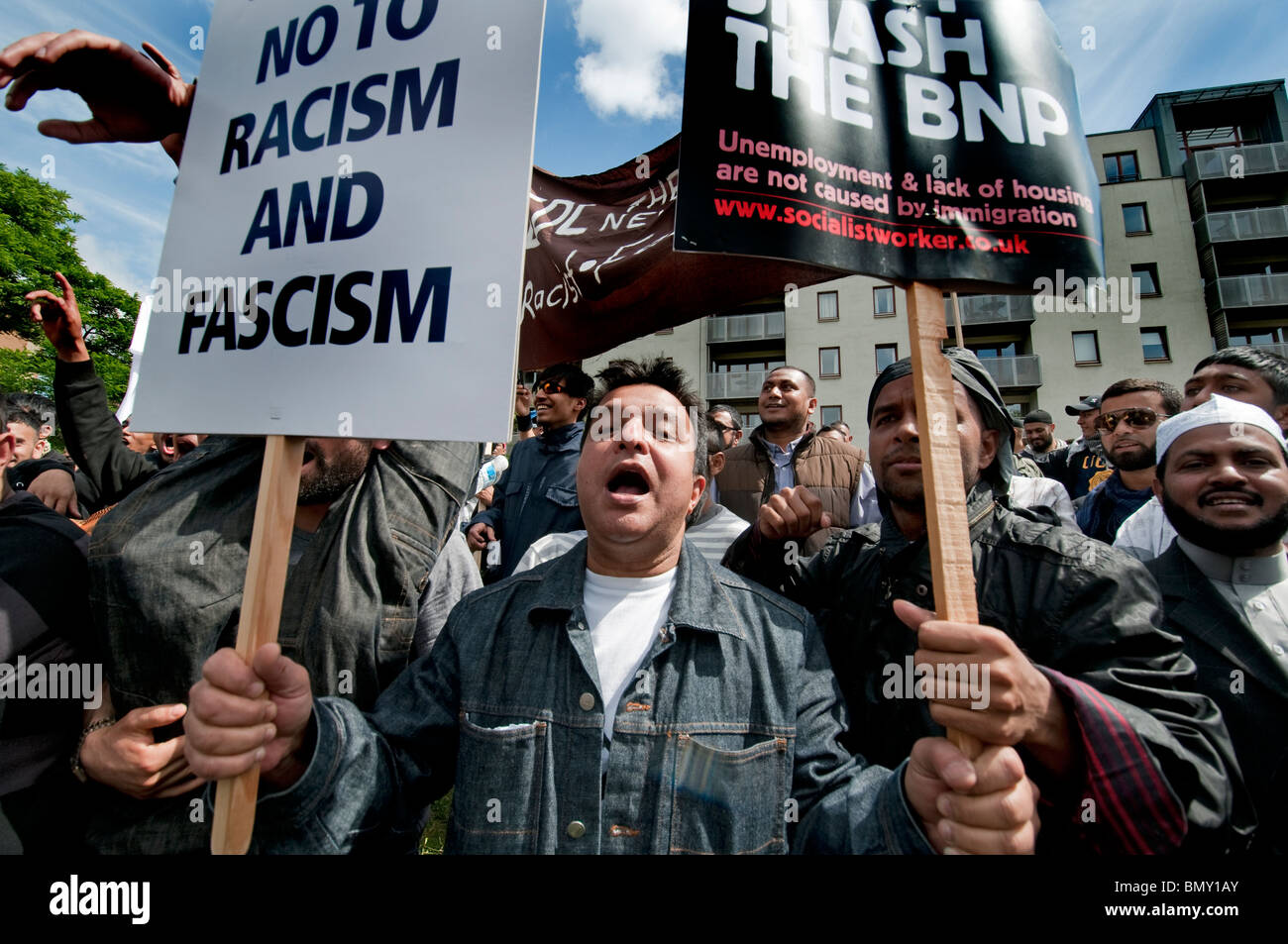 East End London march and protest against racism and fascism. Stock Photo