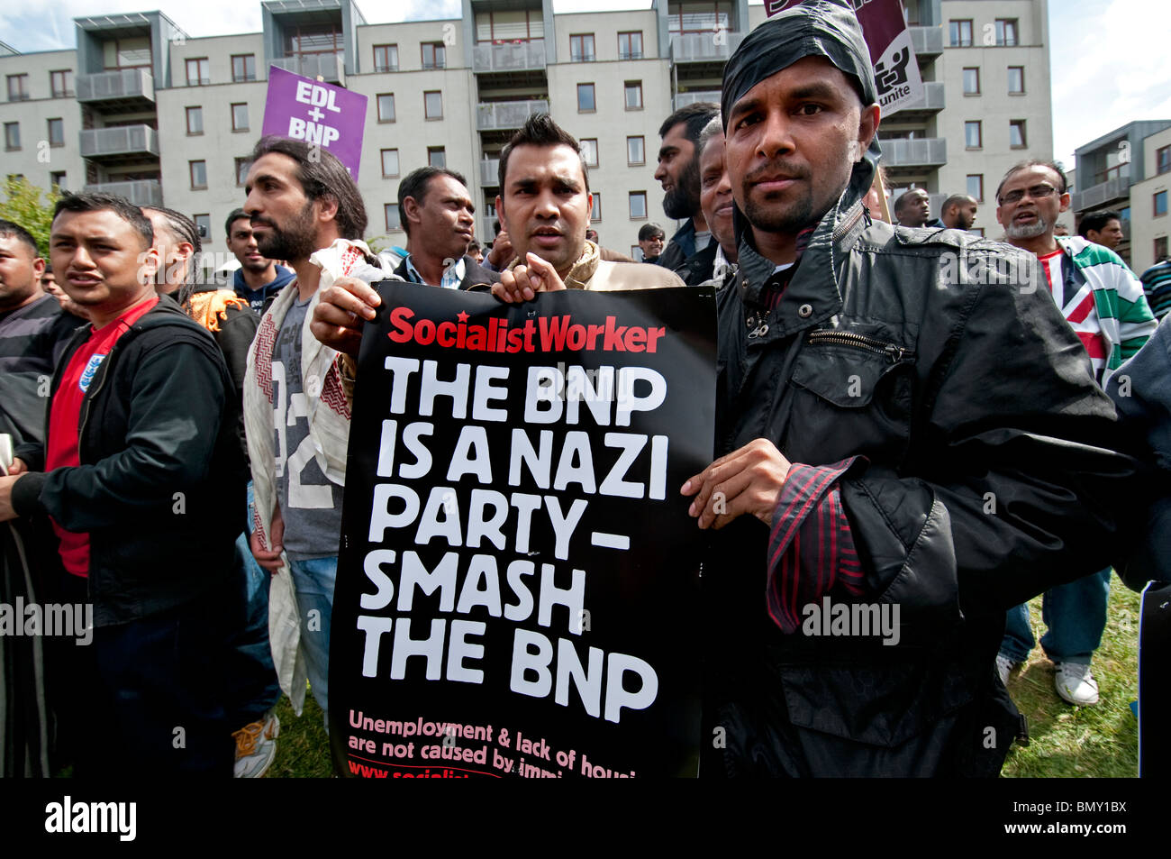 East End London march and protest against racism and fascism. Stock Photo