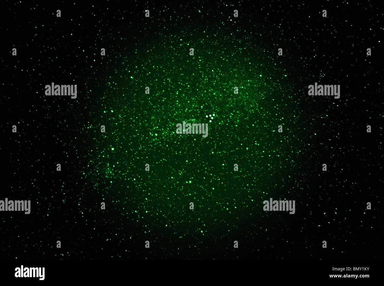 Night-vision image of triangular UFO Stock Photo