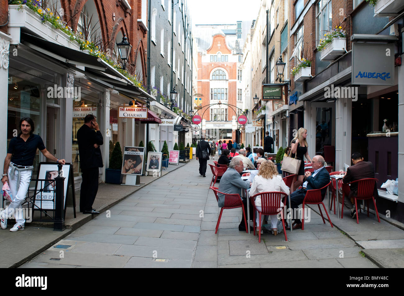 Restaurants on St Christopher's Place, London W1, UK Stock Photo