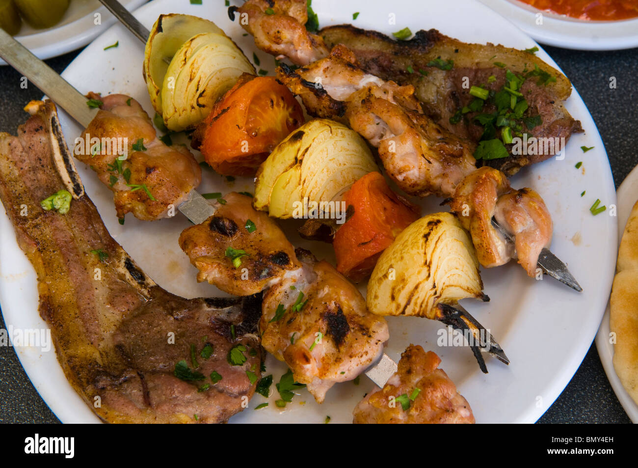 Shashlik Meaning Skewered Meat Originally Made Stock Photo 682149109