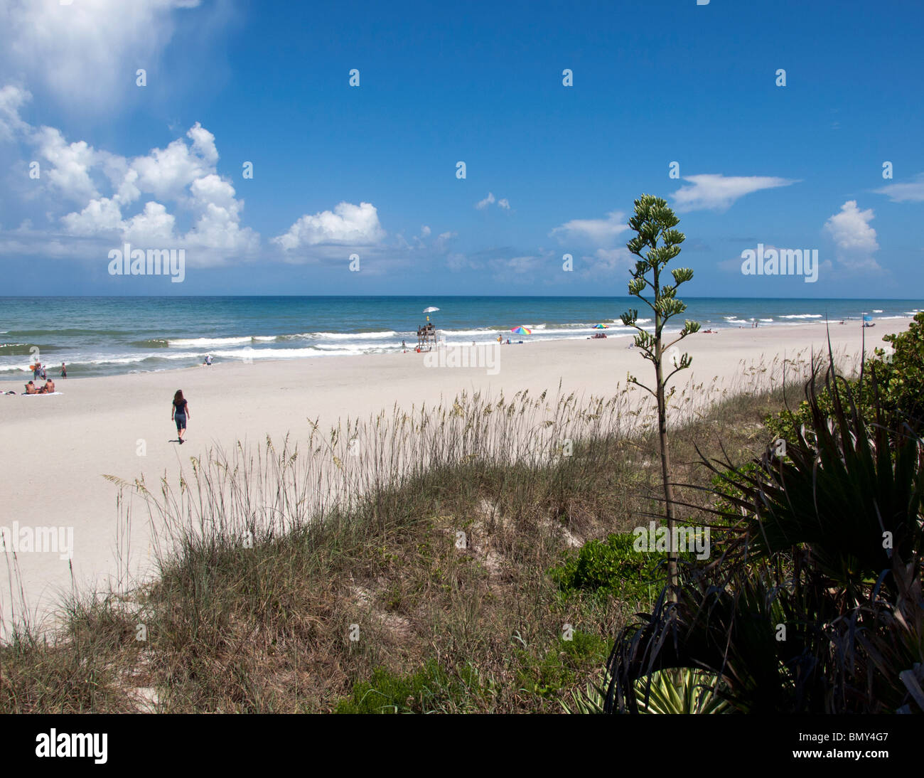 From the boardwalk at Indialantic on the East coast of Florida Stock