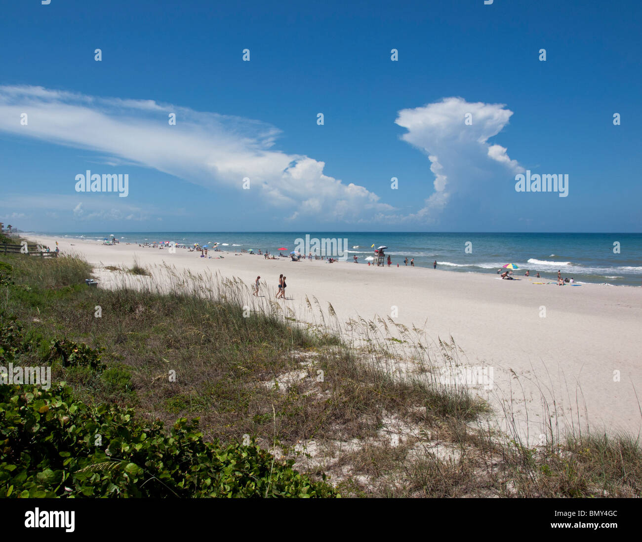 From the boardwalk at Indialantic on the East coast of Florida Stock