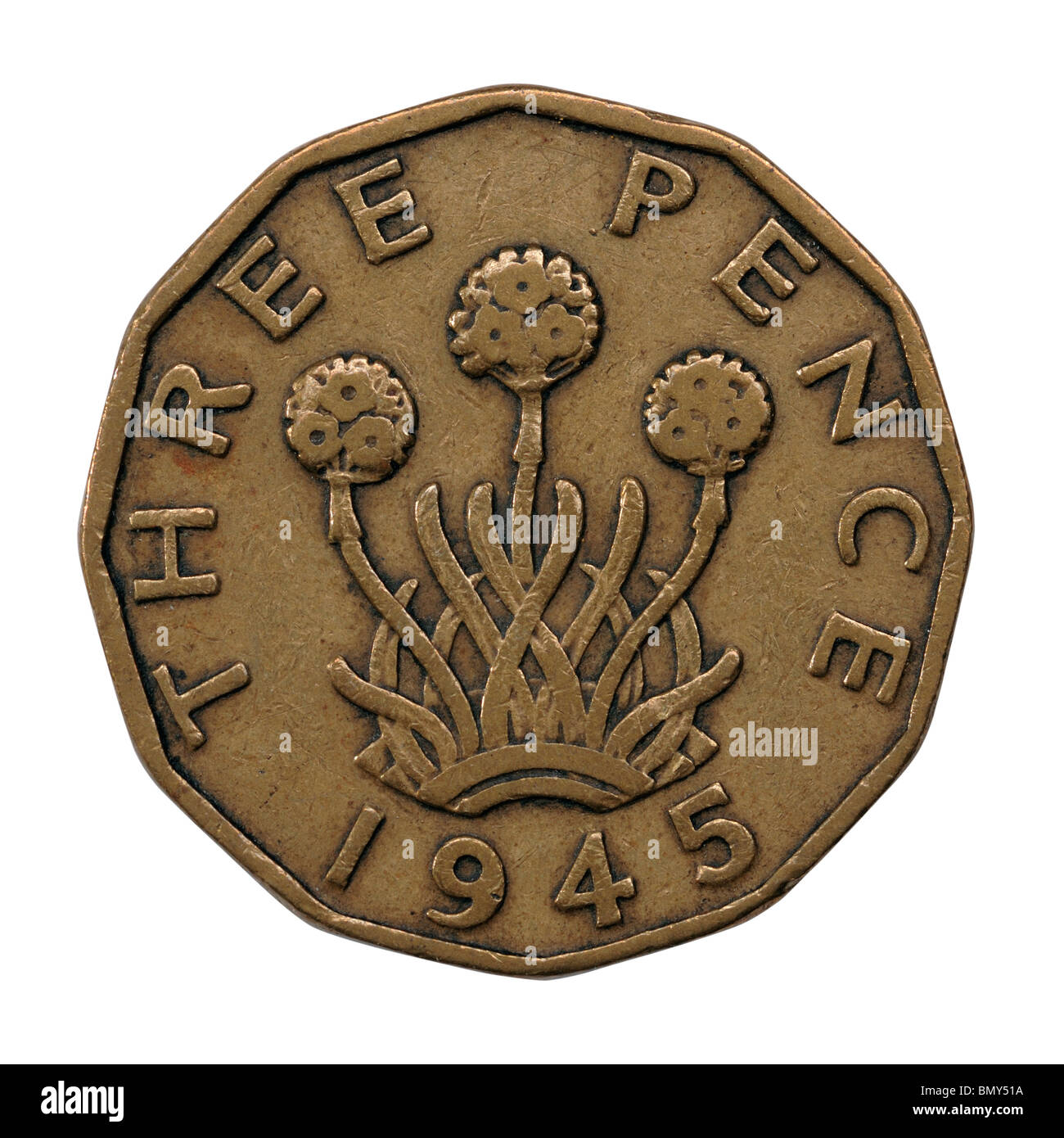 Three Pence coin Stock Photo