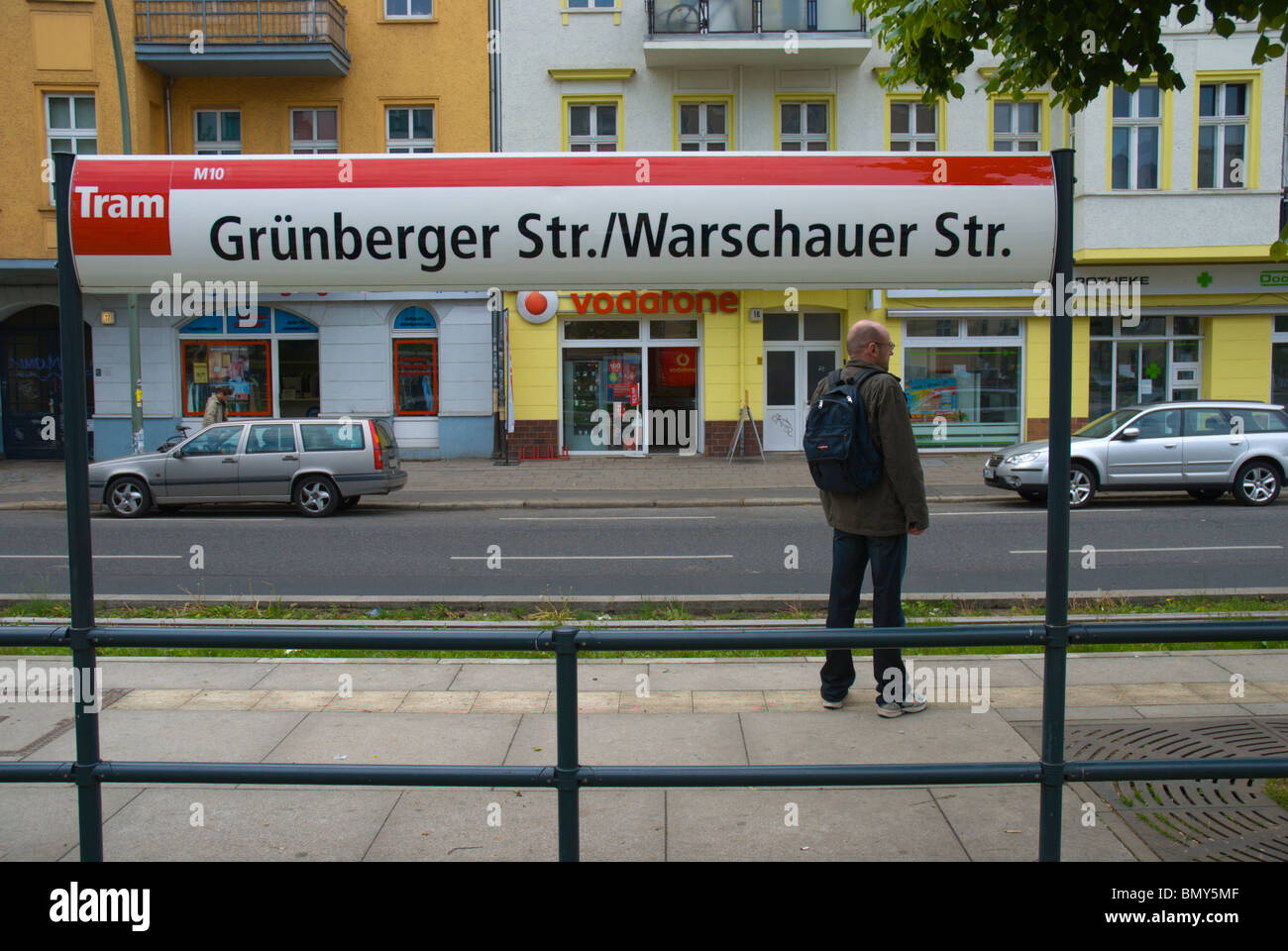 Grünberger strasse/Warschauer Strasse M10 tram stop Friedrichshain east Berlin Germany Europe Stock Photo