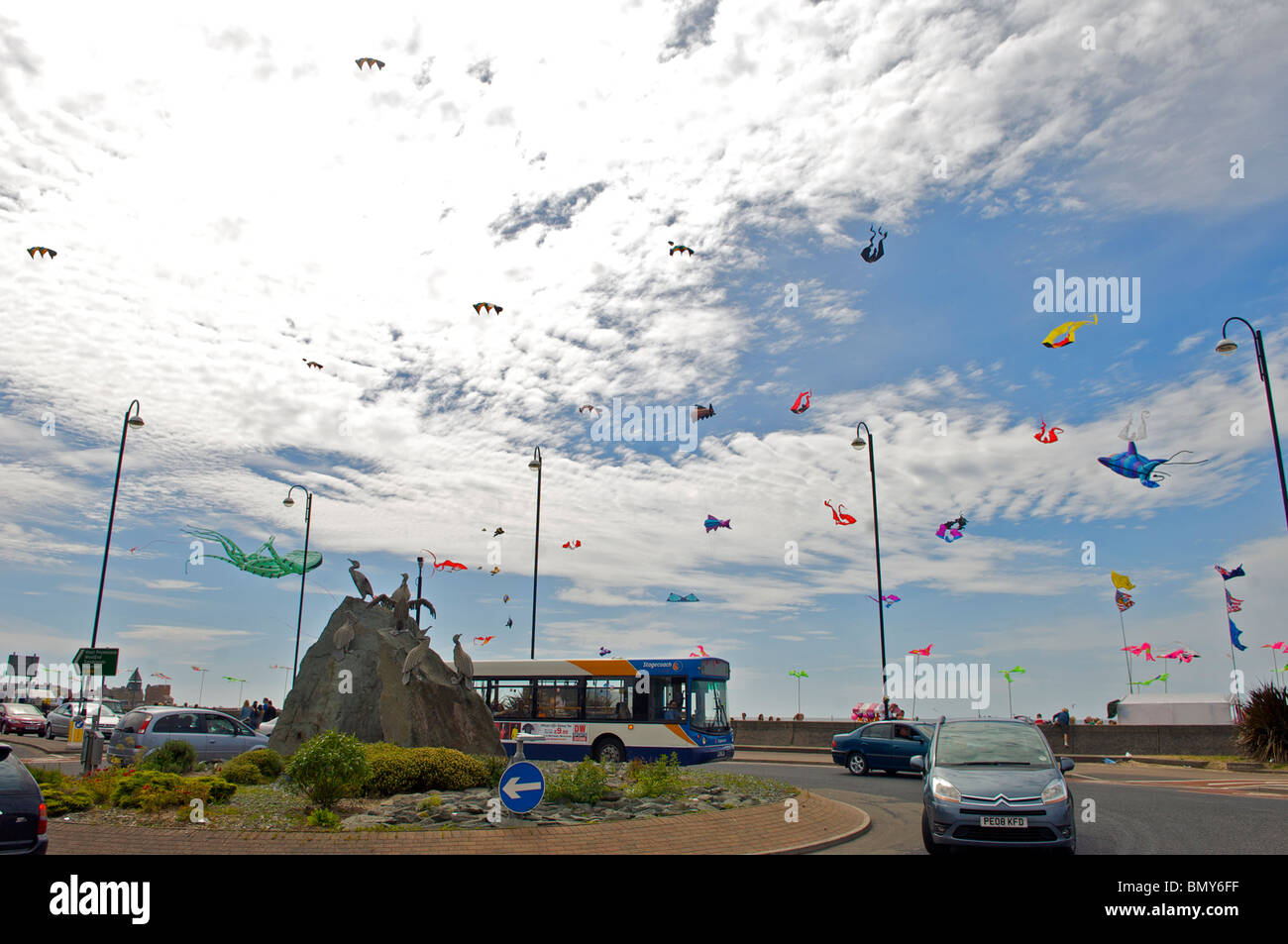 Catch the wind kite festival Morecambe Stock Photo