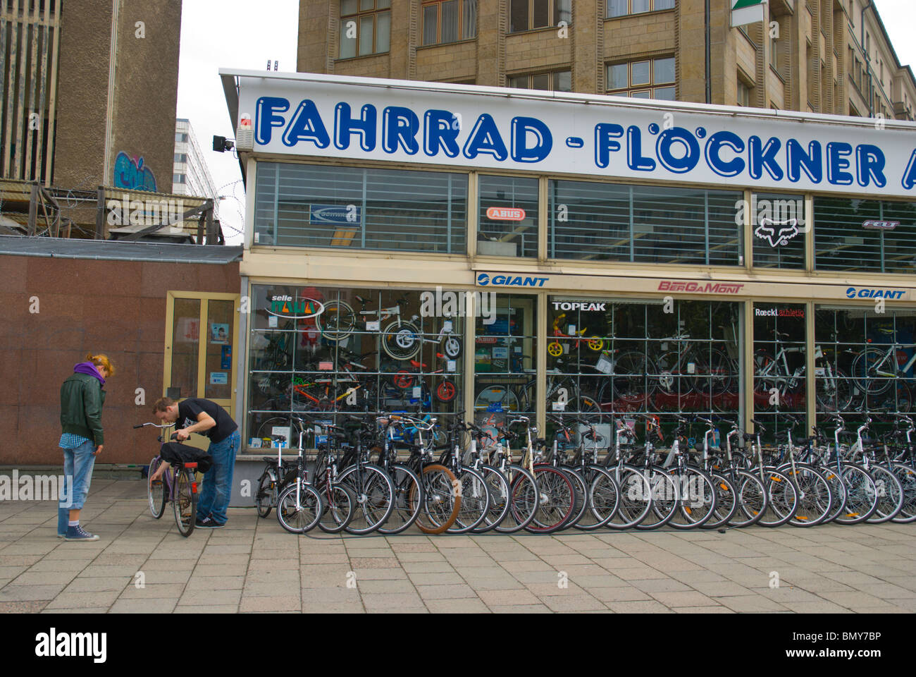 Bicycle rental shop Karl-Marx-Allee Friedrichshain east Berlin Germany  Europe Stock Photo - Alamy