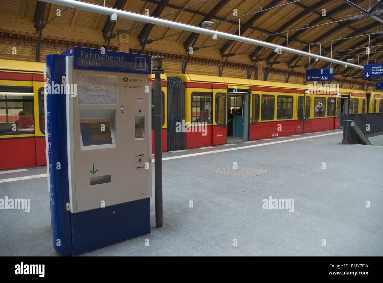 Ticket machine at a S-Bahn station Berlin Germany Europe Stock Photo