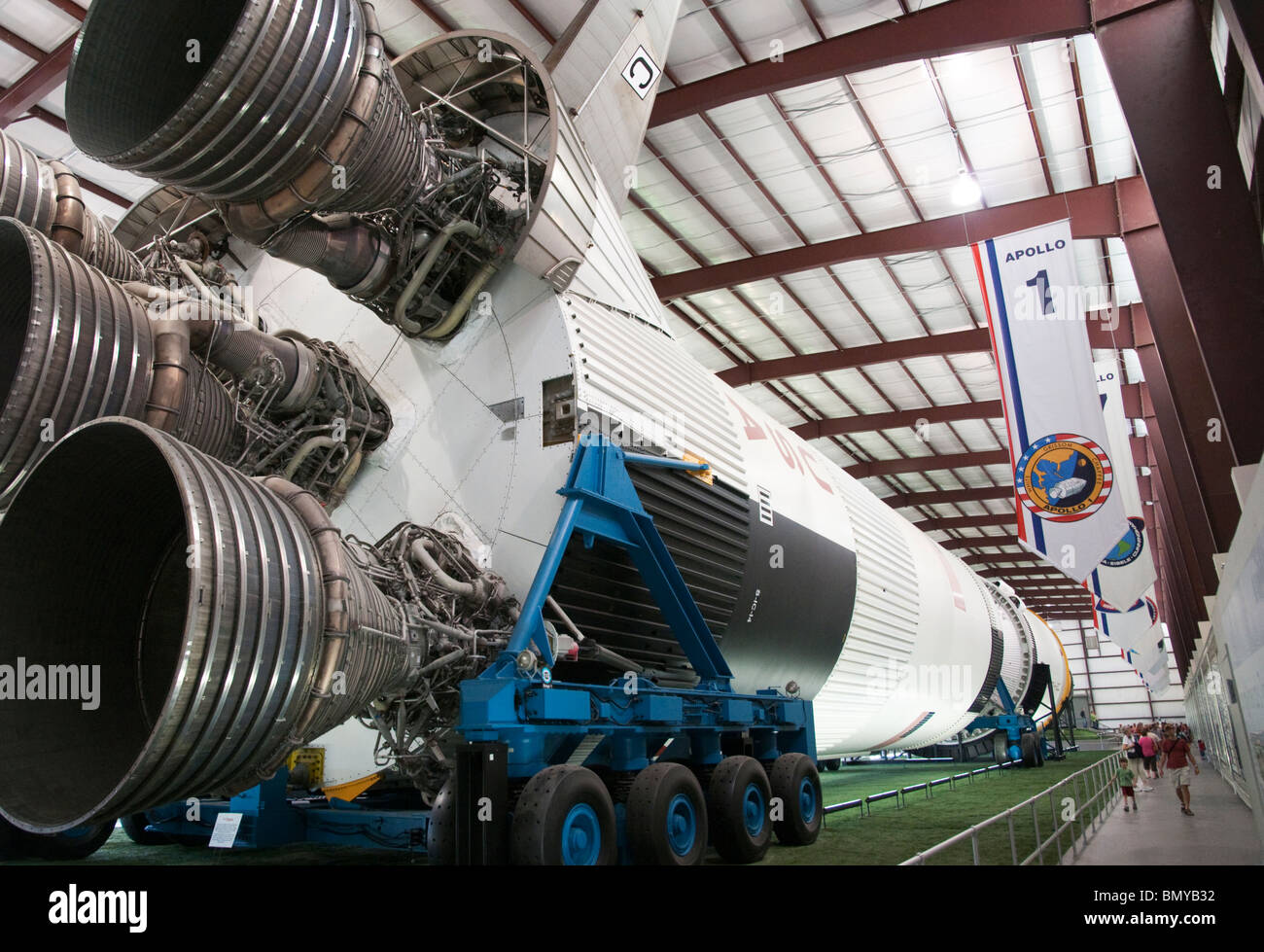 Texas, Houston, NASA Space Center Houston, Johnson Space Center, Rocket Park, Saturn V Rocket Stock Photo