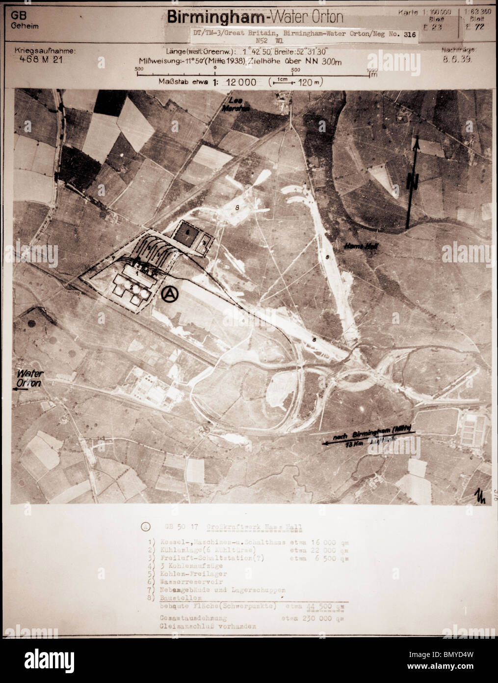 Water Orton, Birmingham Midlands 8th May 1939 Waterworks & Reservoir Stock Photo Alamy