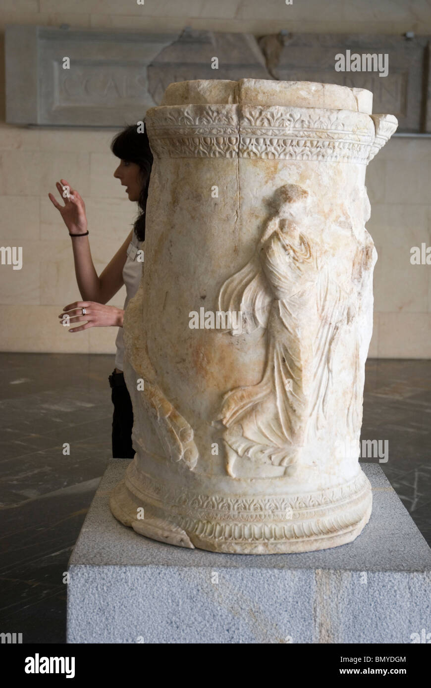 Circular altar. Museum of Roman Theater CARTAGENA CITY Murcia region SPAIN Stock Photo