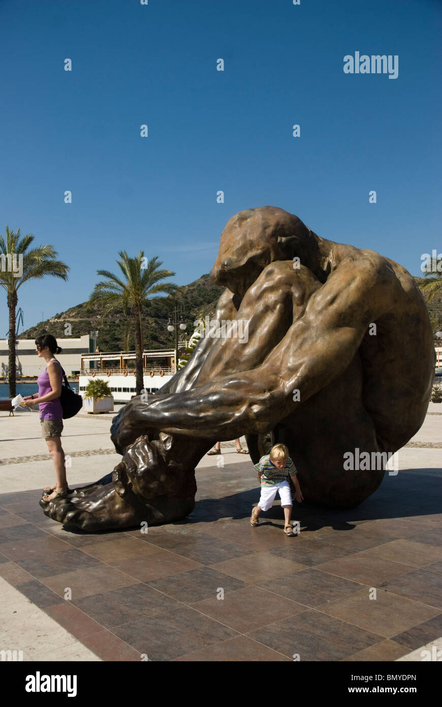 In Memoriam to victims of terrorism by sculptor Victor Uchoa CARTAGENA CITY Murcia region SPAIN Stock Photo