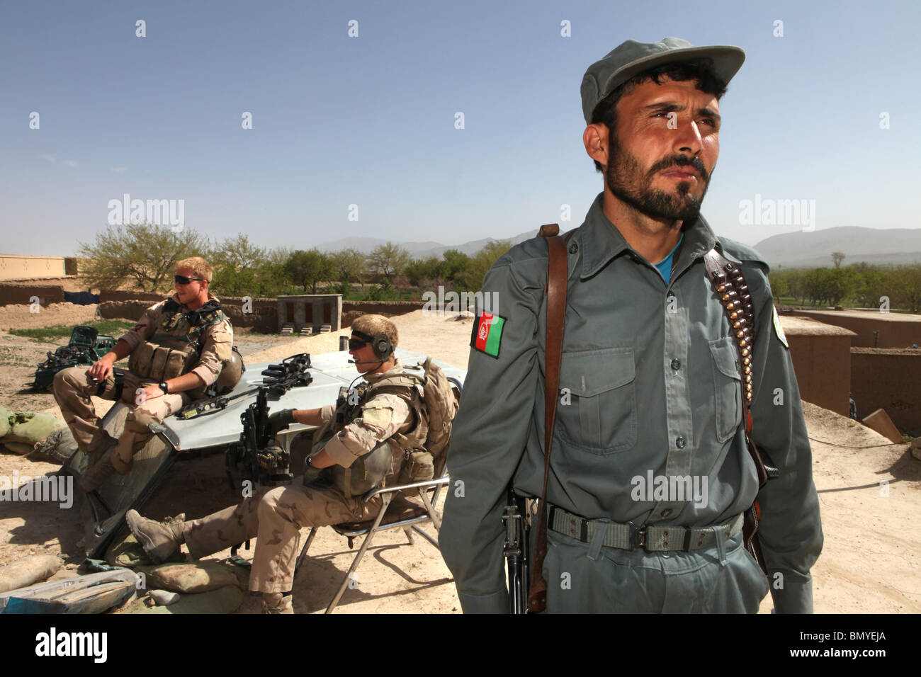 Afghan National Police being trained by ISAF/ Eupol in the trainingcentre in Tarin Kowt, Uruzgan. Stock Photo