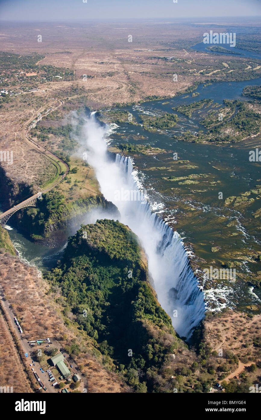 Aerial view of Victoria Falls. Zimbabwe. Stock Photo