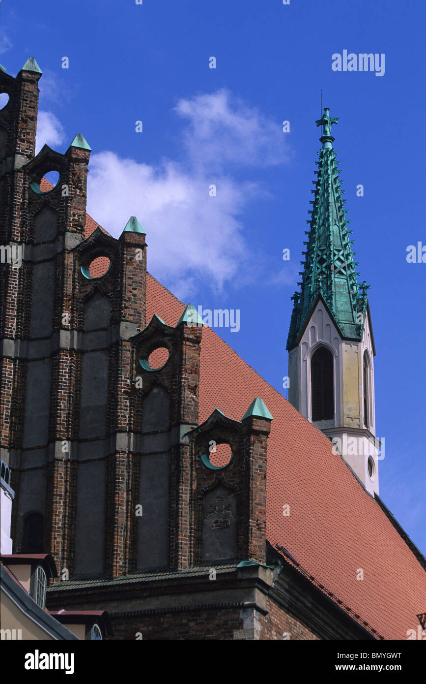 Latvia,Riga,Old Town ,Skarnu iela Street,St. John's Church Stock Photo ...