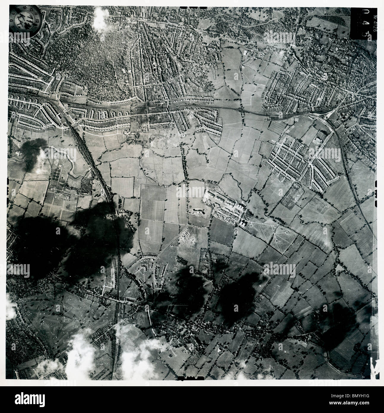 Buckhurst Hill, Nr. Chigwell - Essex 1940 WW2 German Luftwaffe Bombing Raid Stock Photo