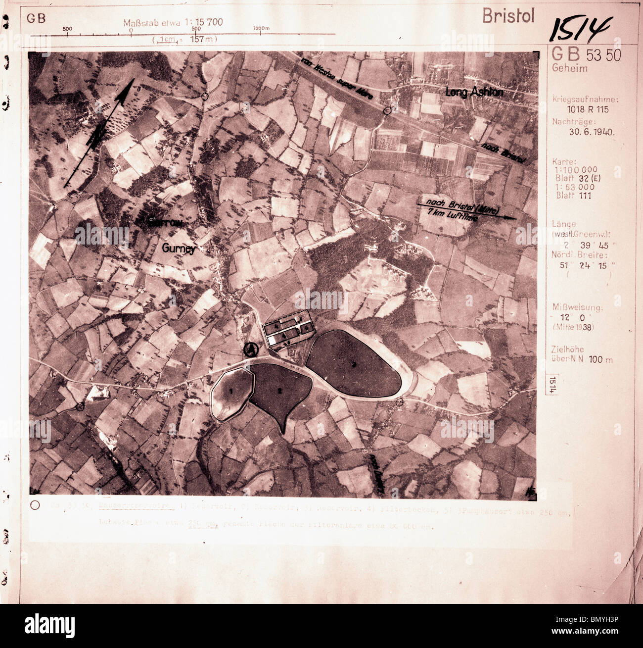 Barrow Gurney & Long Ashton Bristol 30th June 1940 Reservoir Stock
