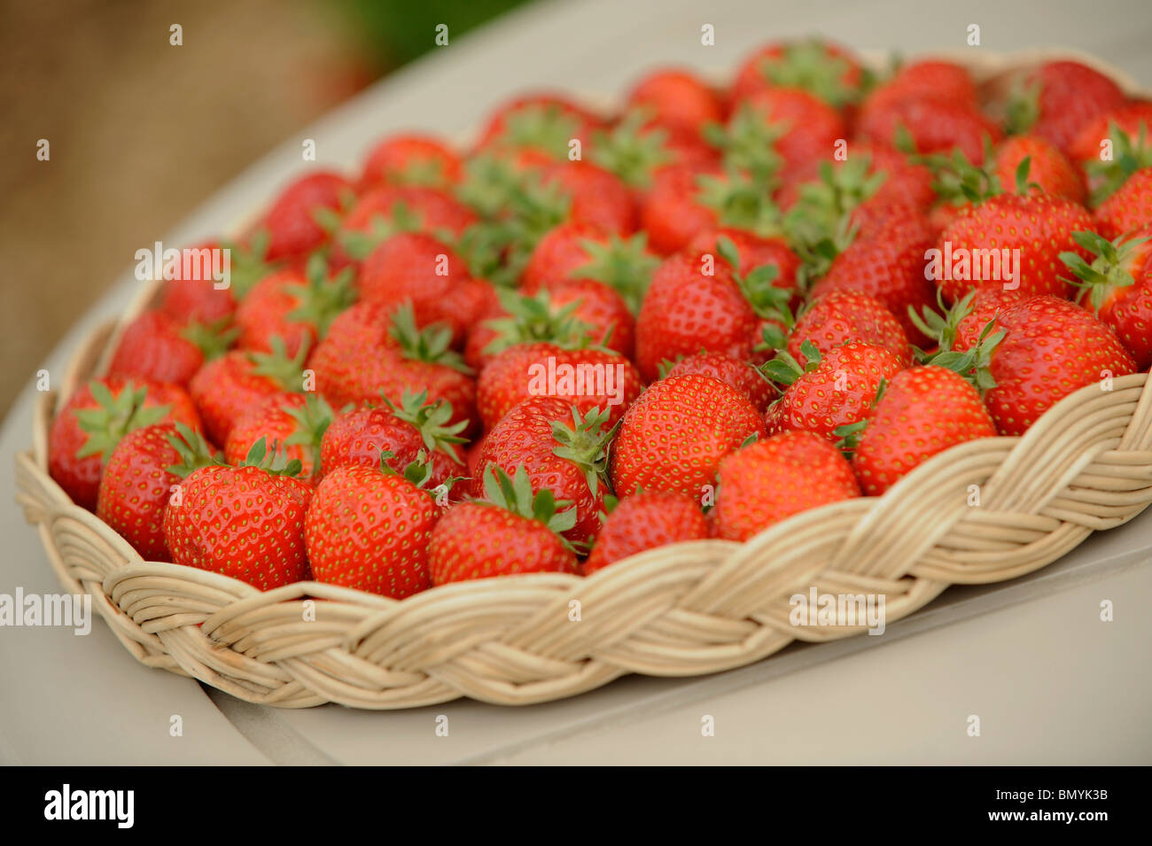 A basket of strawberries Stock Photo Alamy