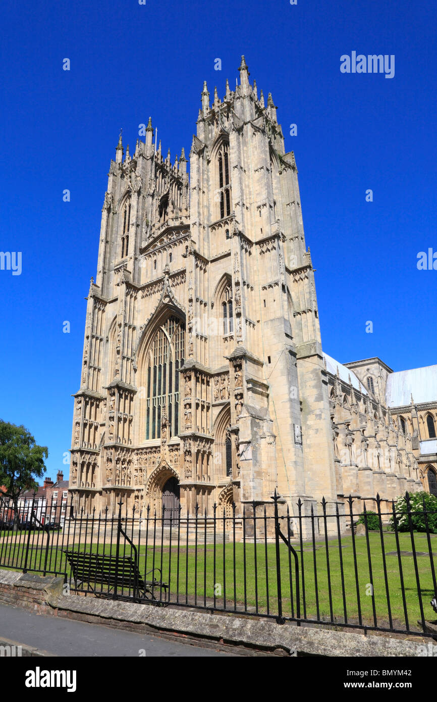 West facade of Beverley Minster, Beverley, East Riding of Yorkshire, England, UK. Stock Photo