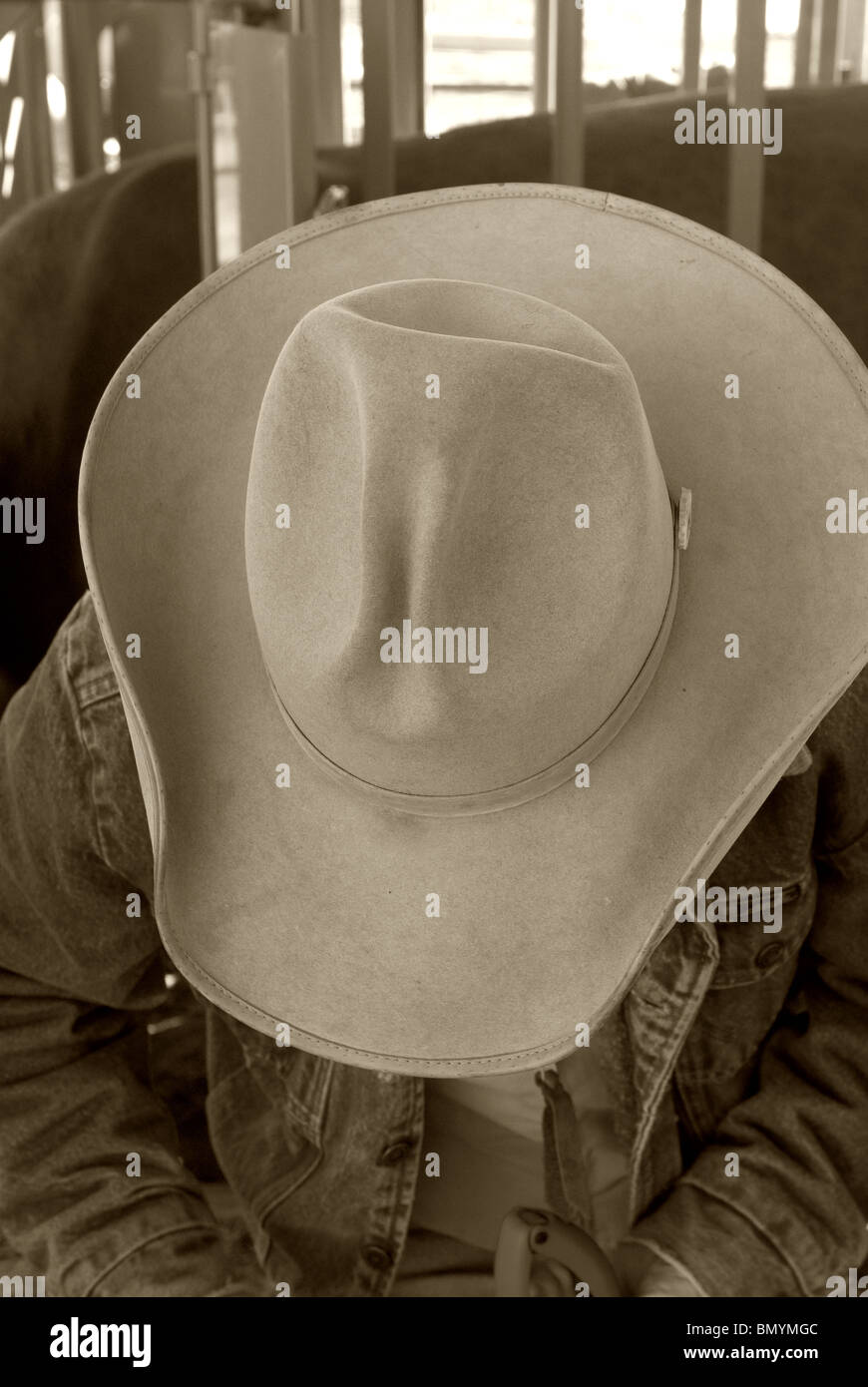 Cowboy's Hat in Black and white Stock Photo - Alamy