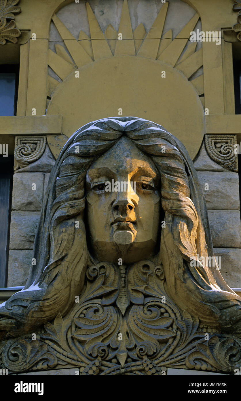 Latvia,Riga ,Art Nouveau Buildings Stock Photo