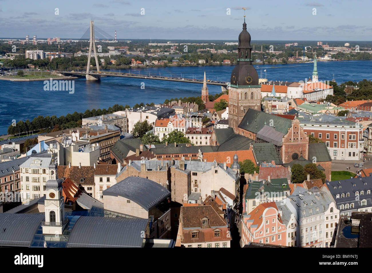 Latvia,Riga,Daugva River,Old town ,Dome Cathedral Stock Photo - Alamy