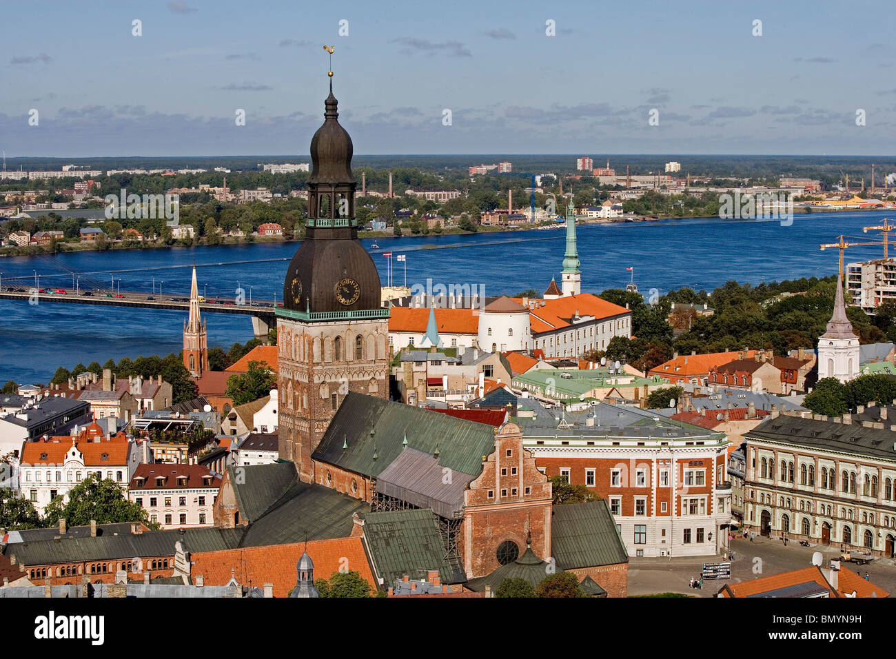 Latvia,Riga,Daugva River,Old town ,Dome Cathedral Stock Photo - Alamy