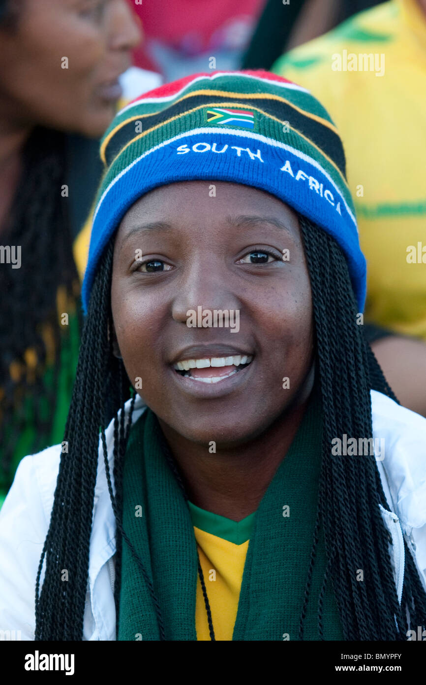 Public viewing of the FIFA World Cup 2010 at V&A Waterfront in Cape Town South Africa Stock Photo