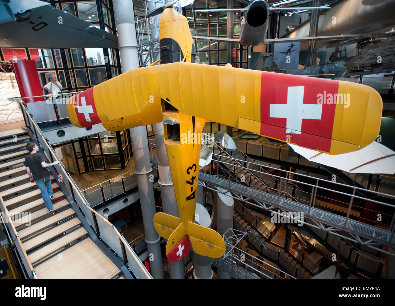 Historic aircraft on display at Deutsches Technikmuseum or German Technology Museum in Berlin Germany Stock Photo
