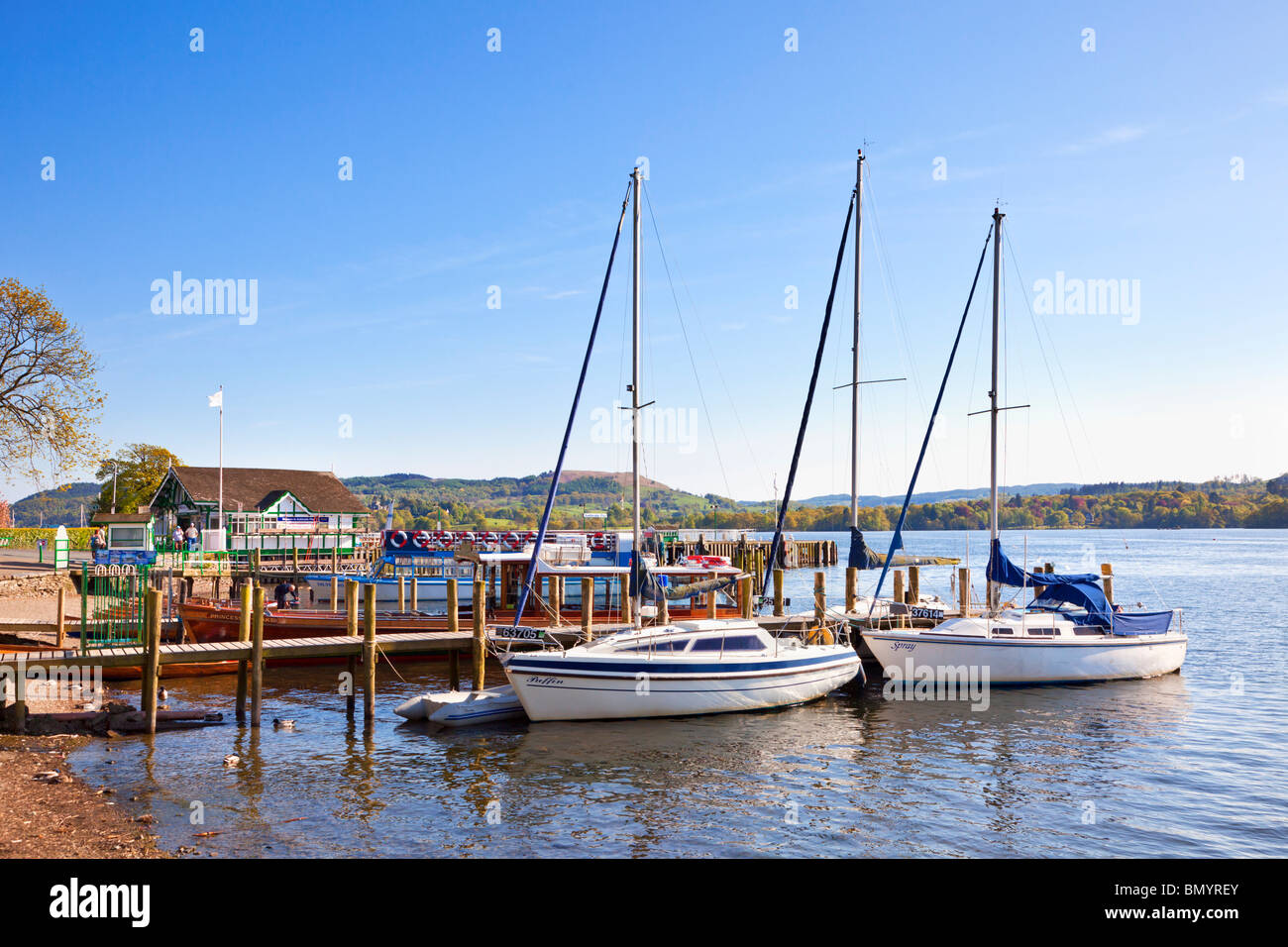 Lake Windermere At Ambleside Pier Waterhead, Windermere, The Lake ...