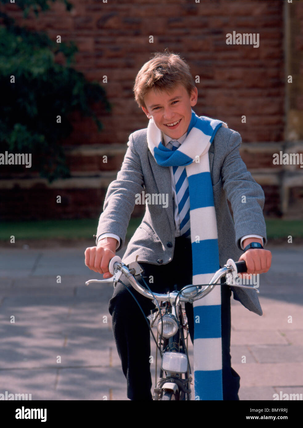 Shrewsbury Schoolboy sporting his house colours, 1980's Stock Photo - Alamy