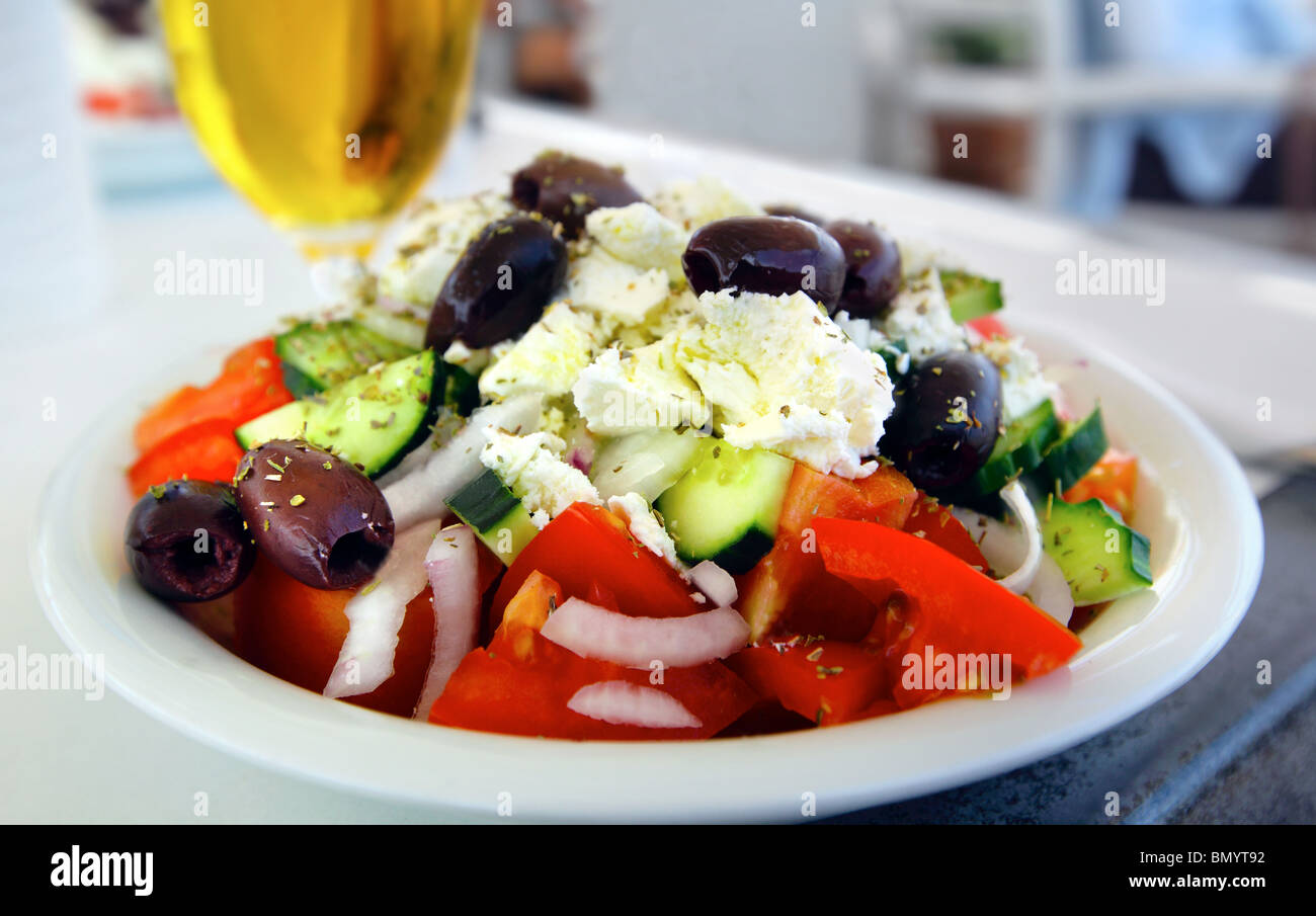Close-up of Greek salad Stock Photo
