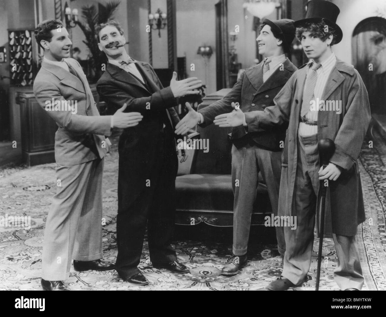 THE COCOANUTS  1929 Paramount film. The First Marx Brothers film from l: Zeppo, Groucho,Chico and Harpo Stock Photo
