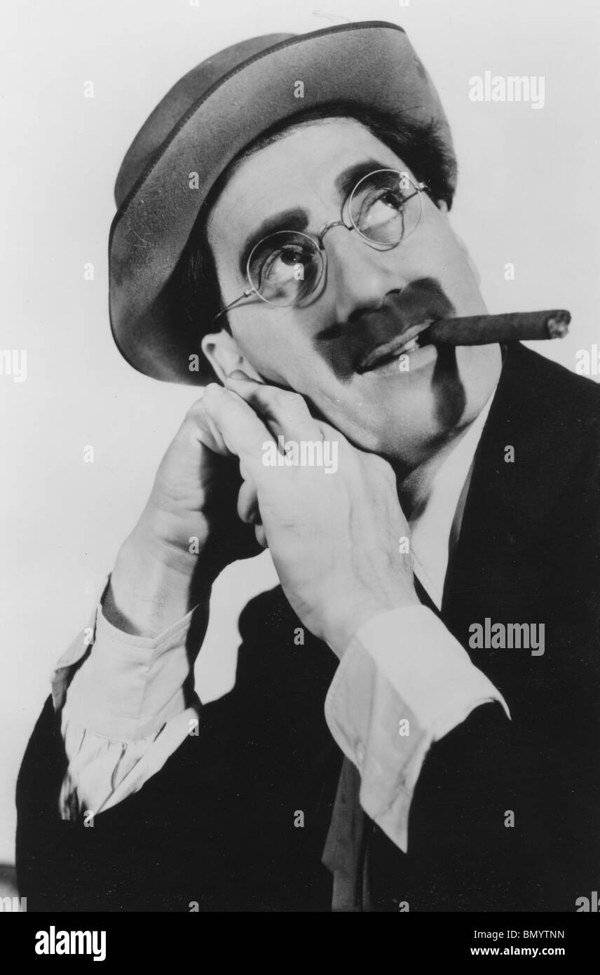 JULIUS 'Groucho' MARX  (1890-1977)  American comedian and one of the Marx Brothers Stock Photo