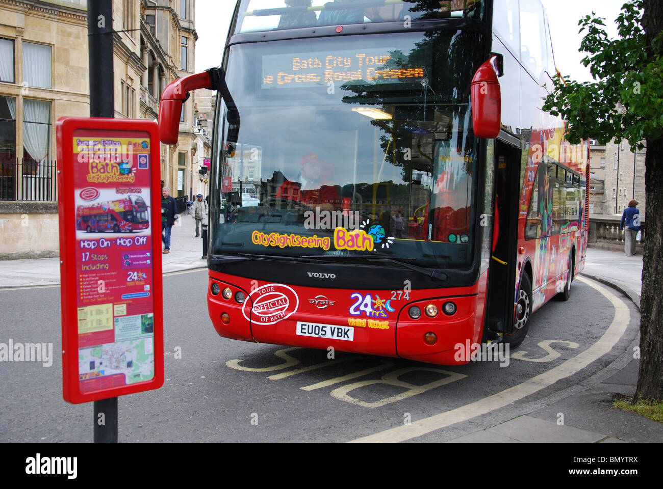 sightseeing bus of Bath City Tour, Somerset United Kingdom Stock Photo