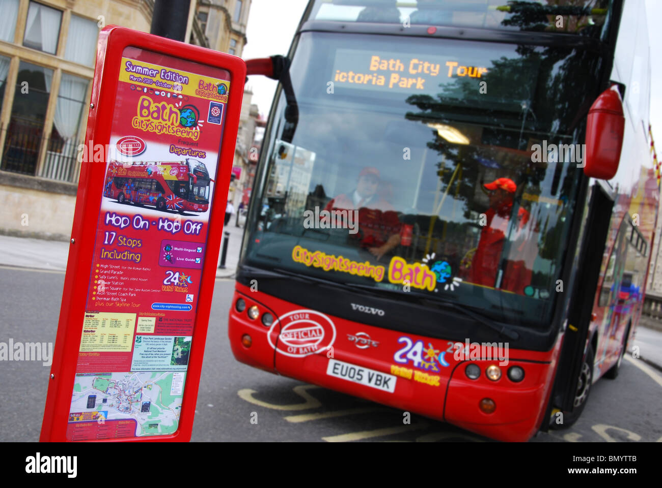 sightseeing bus of Bath City Tour, Somerset United Kingdom Stock Photo