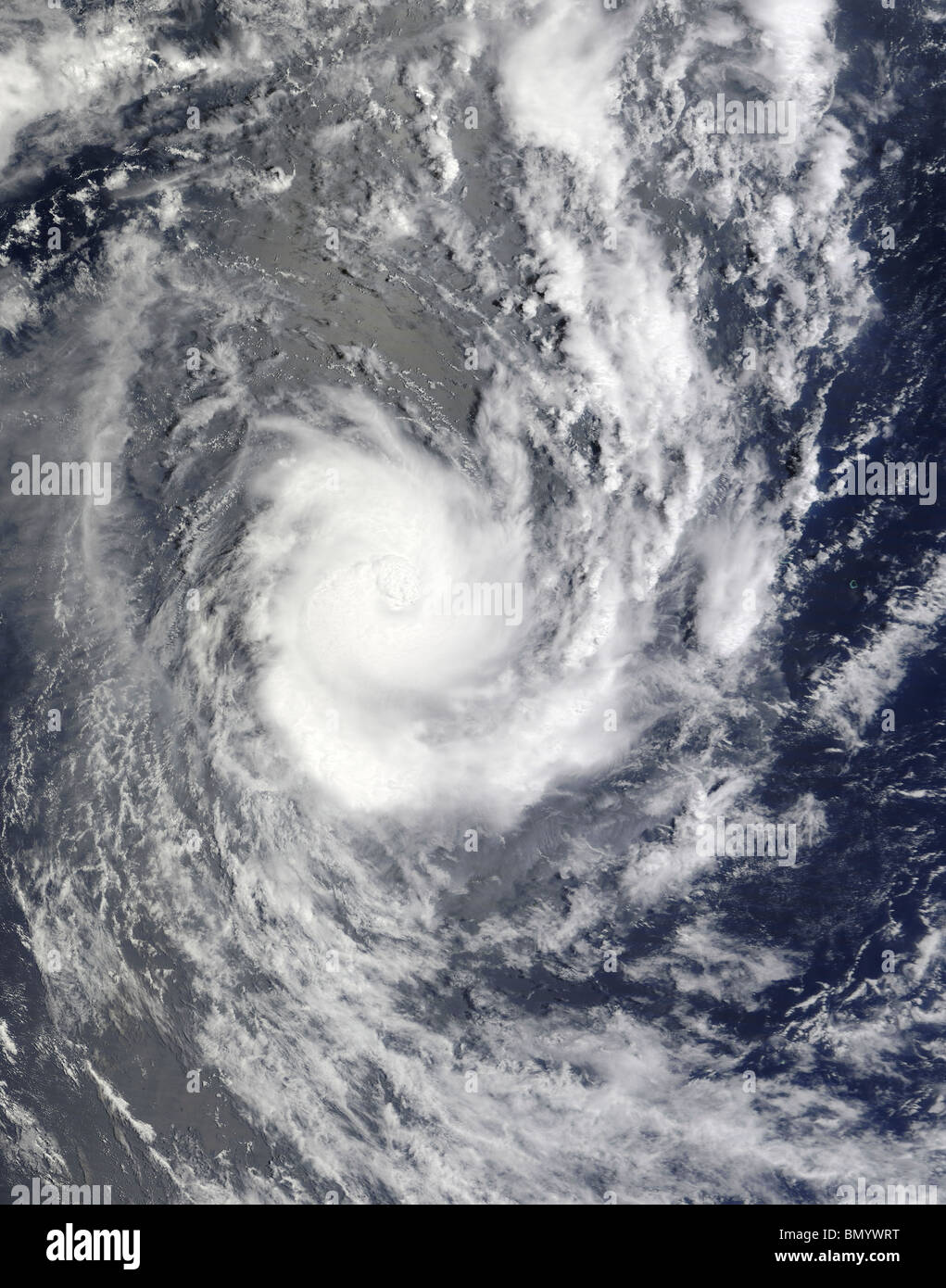 February 9, 2010 - Tropical Cyclone Pat over the Southern Pacific Ocean between Bora Bora and Pago Pago. Stock Photo