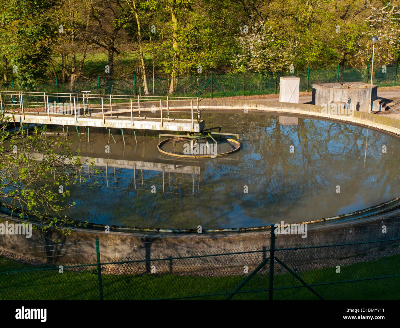 Sewage treatment plant near Cromford in Derbyshire England UK Stock